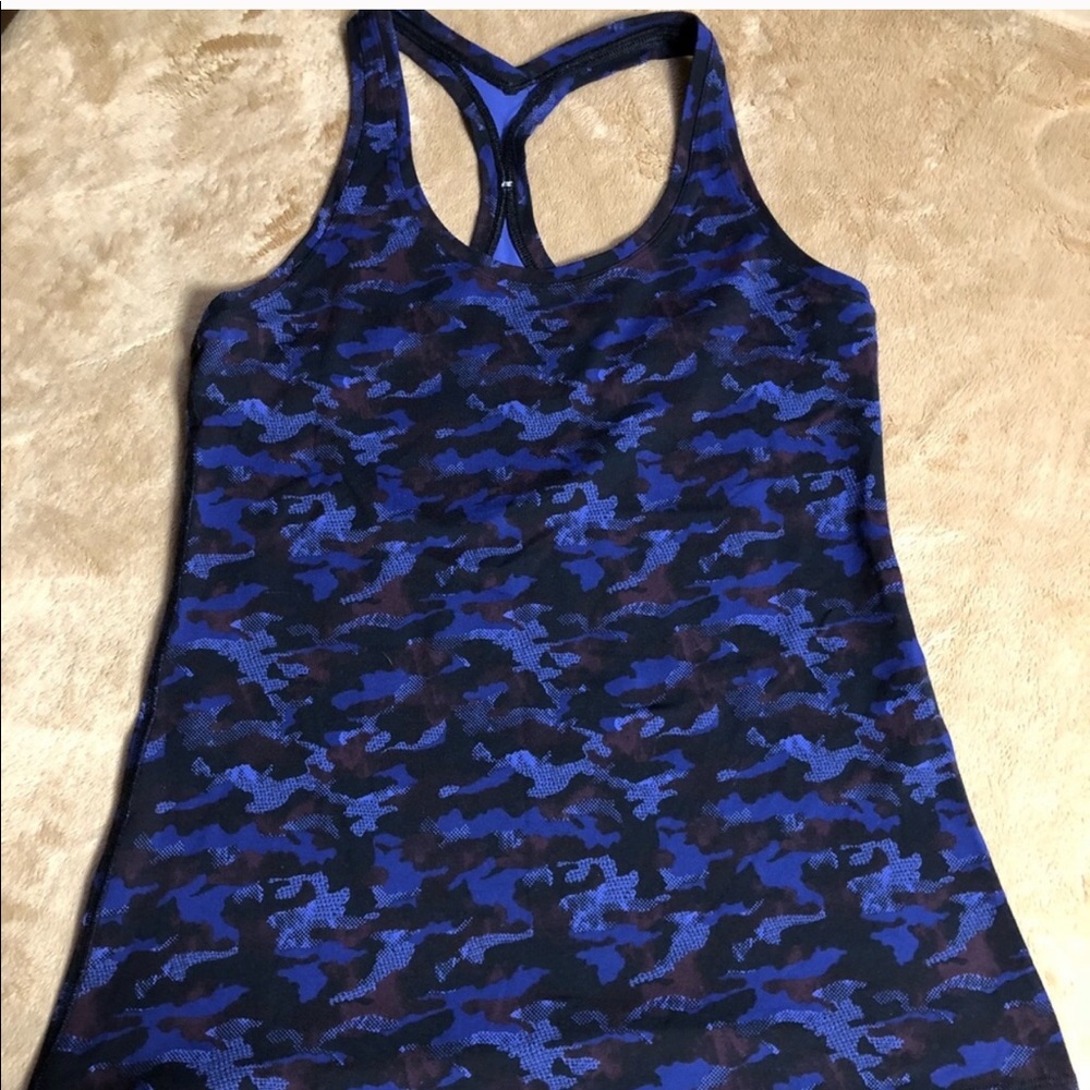 Lululemon Cool Racerback Camo Emperor Blue Black - Picture 4 of 6